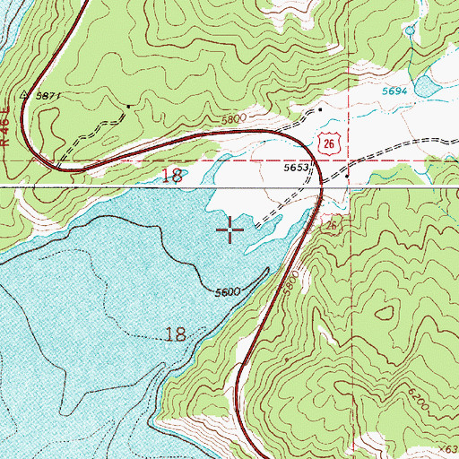 Topographic Map of Indian Creek Boat Ramp, ID