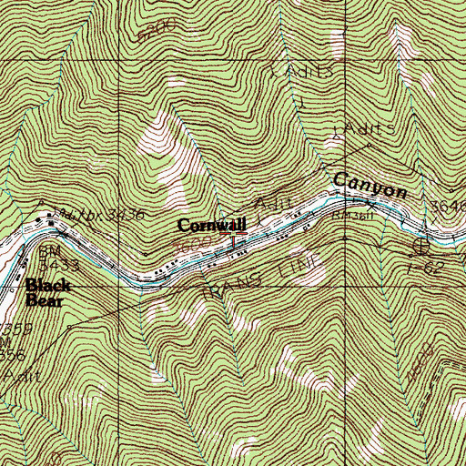 Topographic Map of Cornwall, ID