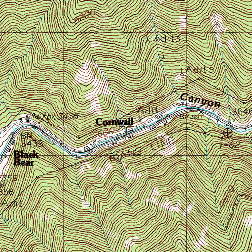 Topographic Map of Cornwall, ID