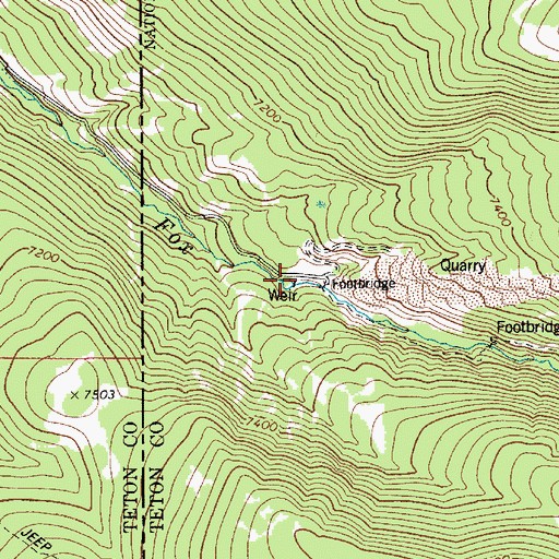 Topographic Map of Weir, ID