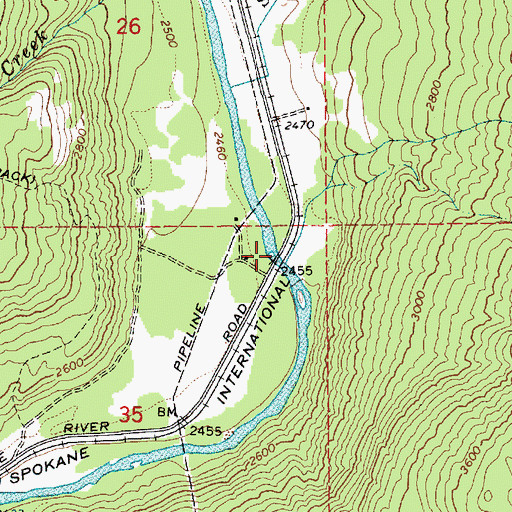 Topographic Map of Twin Bridges, ID