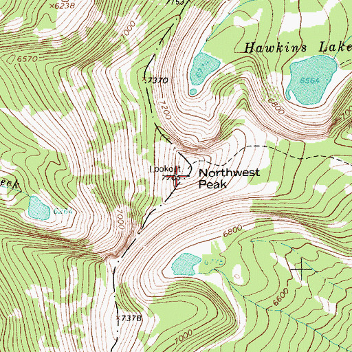 Topographic Map of Purcell Mountains, MT