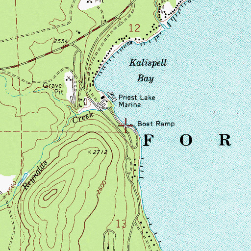 Topographic Map of Kalispell Point Boat Ramp, ID