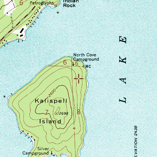 Topographic Map of Rocky Point Campground, ID
