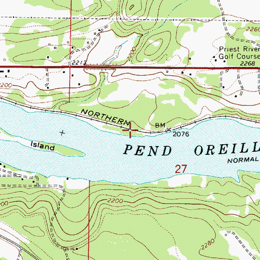 Topographic Map of North Shore Game Management Area, ID