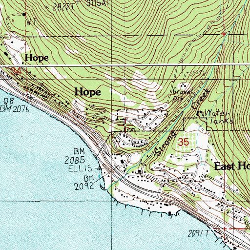 Topographic Map of Hope Cemetery, ID