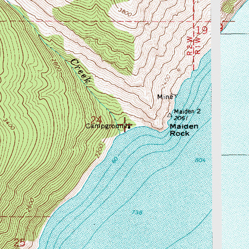Topographic Map of Maiden Rock Picnic Area, ID