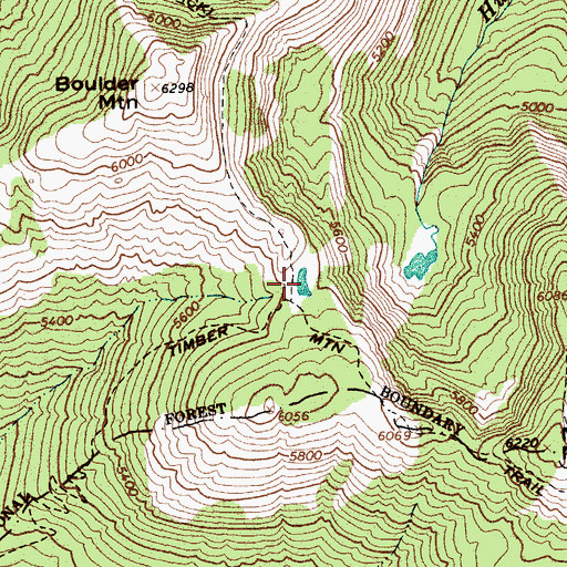 Topographic Map of Divide Lake, ID