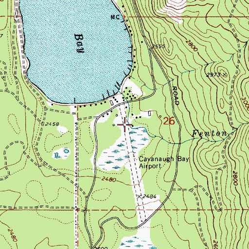 Topographic Map of Cavanaugh Bay Headquarters, ID