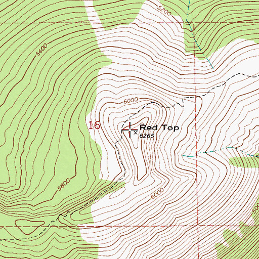 Topographic Map of Red Top Lookout, ID