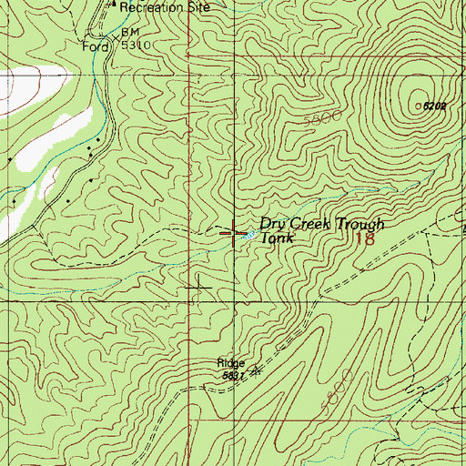 Topographic Map of Dry Creek Trough, AZ