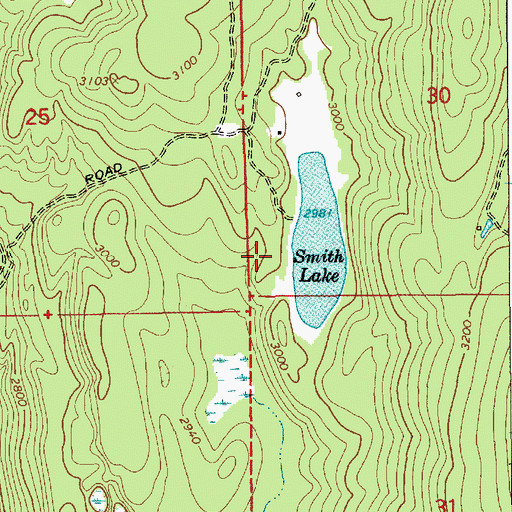 Topographic Map of Smith Lake Campground, ID
