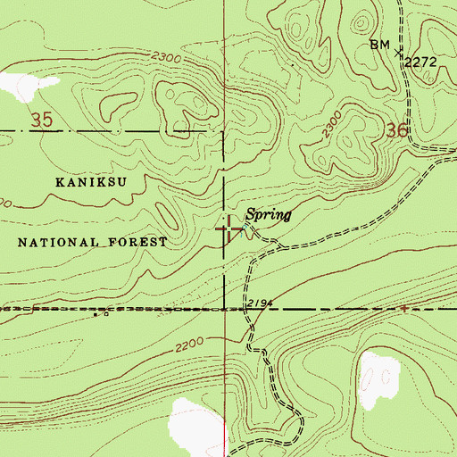 Topographic Map of Rock Spring, ID