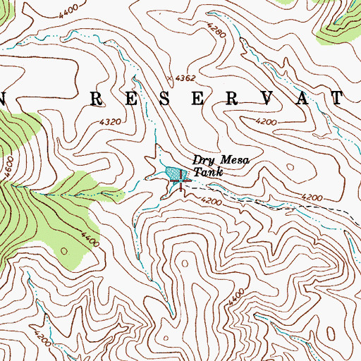 Topographic Map of Dry Mesa Dam, AZ