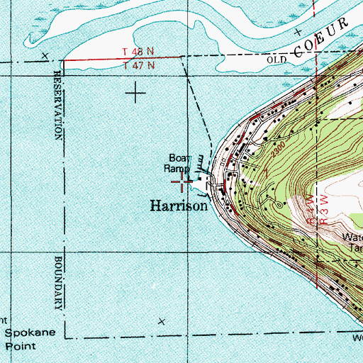 Topographic Map of Harrison Boat Landing, ID