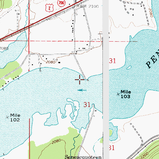 Topographic Map of Laclede Boat Ramp, ID