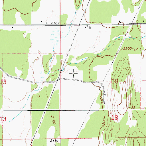 Topographic Map of Woodside, ID