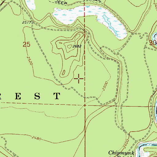 Topographic Map of Chipmunk Rapids National Recreation Trail, ID