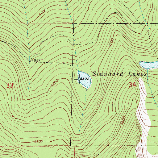 Topographic Map of Lower Standard Lake, ID