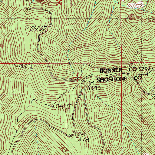 Topographic Map of Johnson Saddle, ID