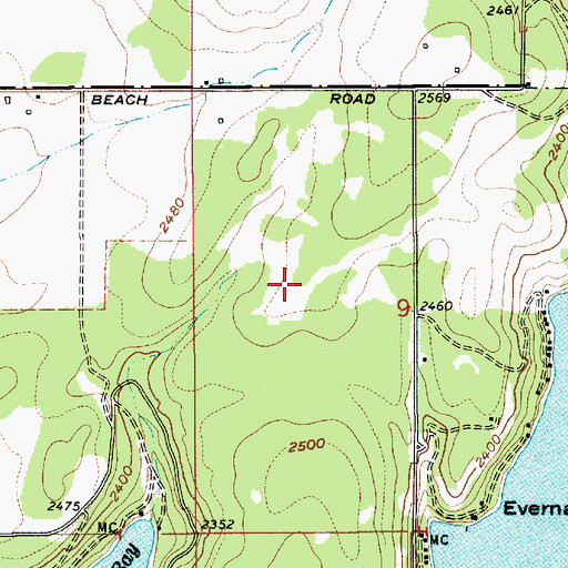 Topographic Map of English Point National Recreation Trail, ID