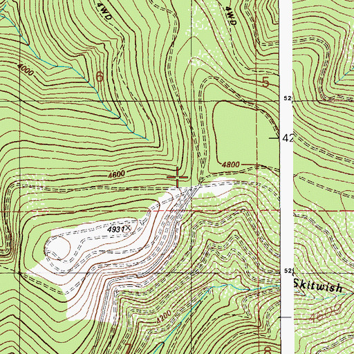 Topographic Map of Wolf Lodge Saddle, ID