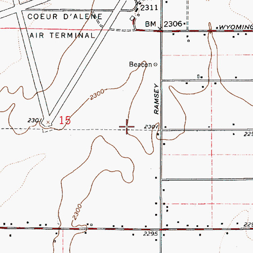Topographic Map of Coeur D Alene Gun Club, ID