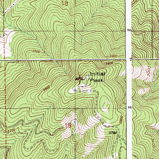 Topographic Map of Initial Peak Lookout House, ID