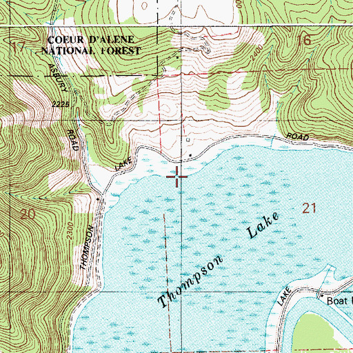 Topographic Map of Thompson Lake Sportsman Access, ID