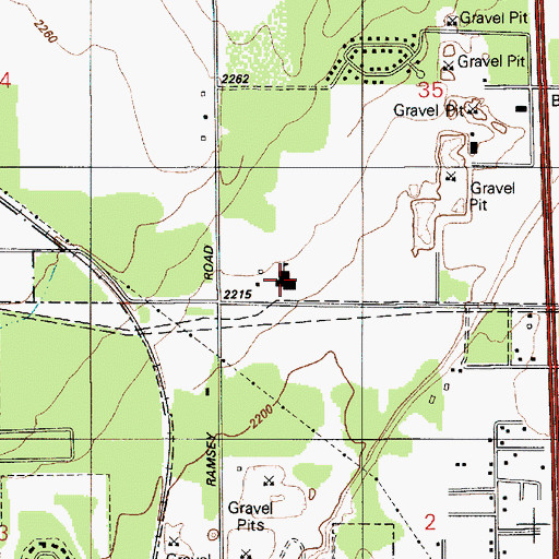Topographic Map of Ramsey Magnet School of Science, ID