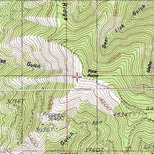 Topographic Map of Pine Point Lookout, ID