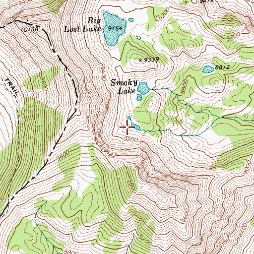 Topographic Map of Little Lost Lake, ID