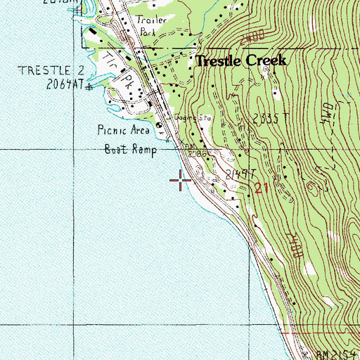 Topographic Map of Trestle Creek Boat Ramp, ID