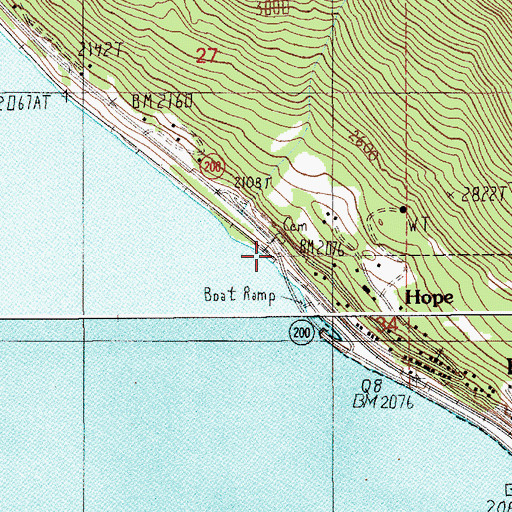 Topographic Map of Pringle Boat Launch, ID
