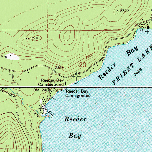 Topographic Map of Ledgewood Picnic Area, ID