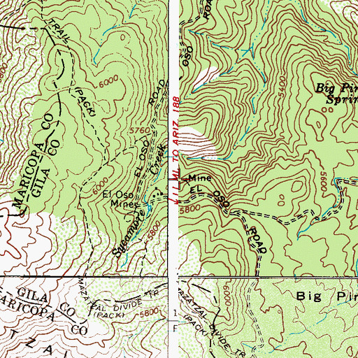Topographic Map of El Oso Mine, AZ