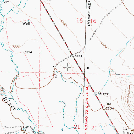 Topographic Map of Fallert, ID