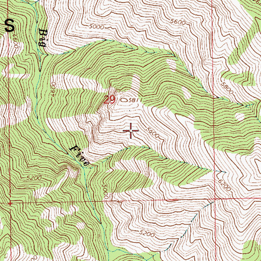 Topographic Map of Devils Creek Trail, ID