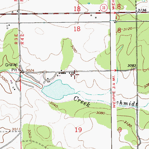 Topographic Map of Schmidt Mill, ID