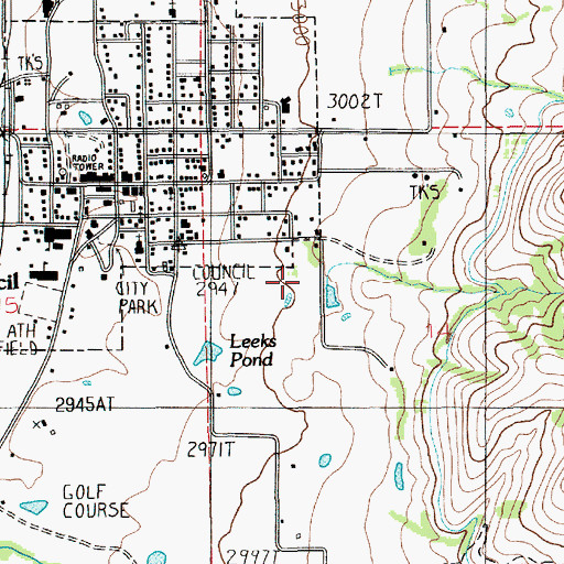 Topographic Map of Council Ranger Station, ID