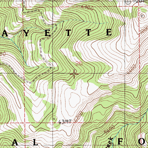Topographic Map of Cottonwood Basin Trail, ID