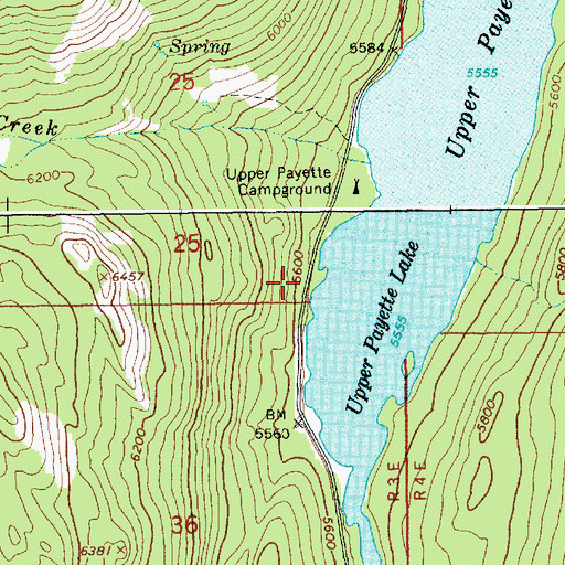 Topographic Map of Upper Payette Lake Campground, ID