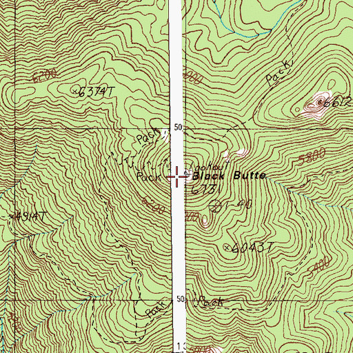 Topographic Map of Black Butte Lookout, ID