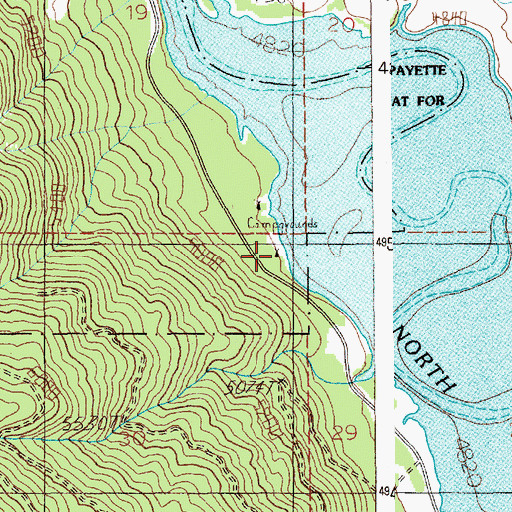 Topographic Map of Amanita Campground, ID