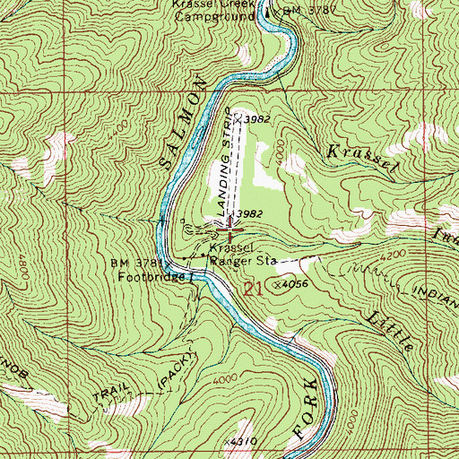 Topographic Map of Krassel Work Center, ID