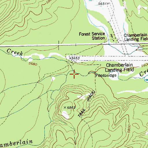 Topographic Map of Chamberlain Guard Station, ID