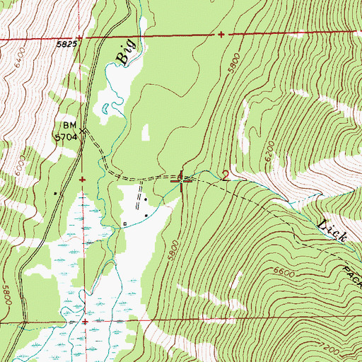Topographic Map of Lick Creek Trailhead, ID