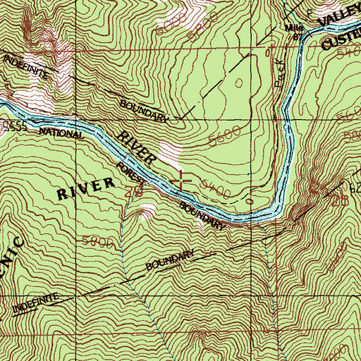 Topographic Map of Trail Flat Campsite, ID