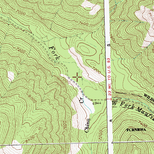 Topographic Map of China Creek Recreation Site, ID