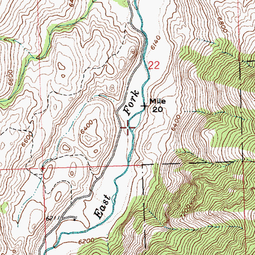 Topographic Map of Little Boulder Transfer Camp, ID